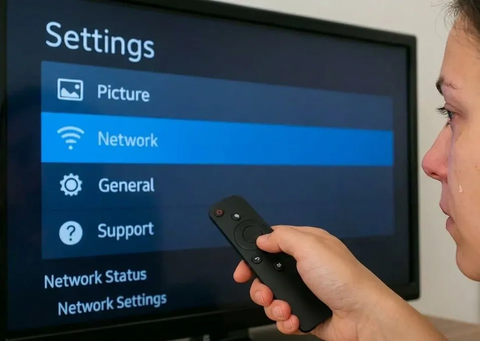 Configure IPTV settings in the TV network settings menu