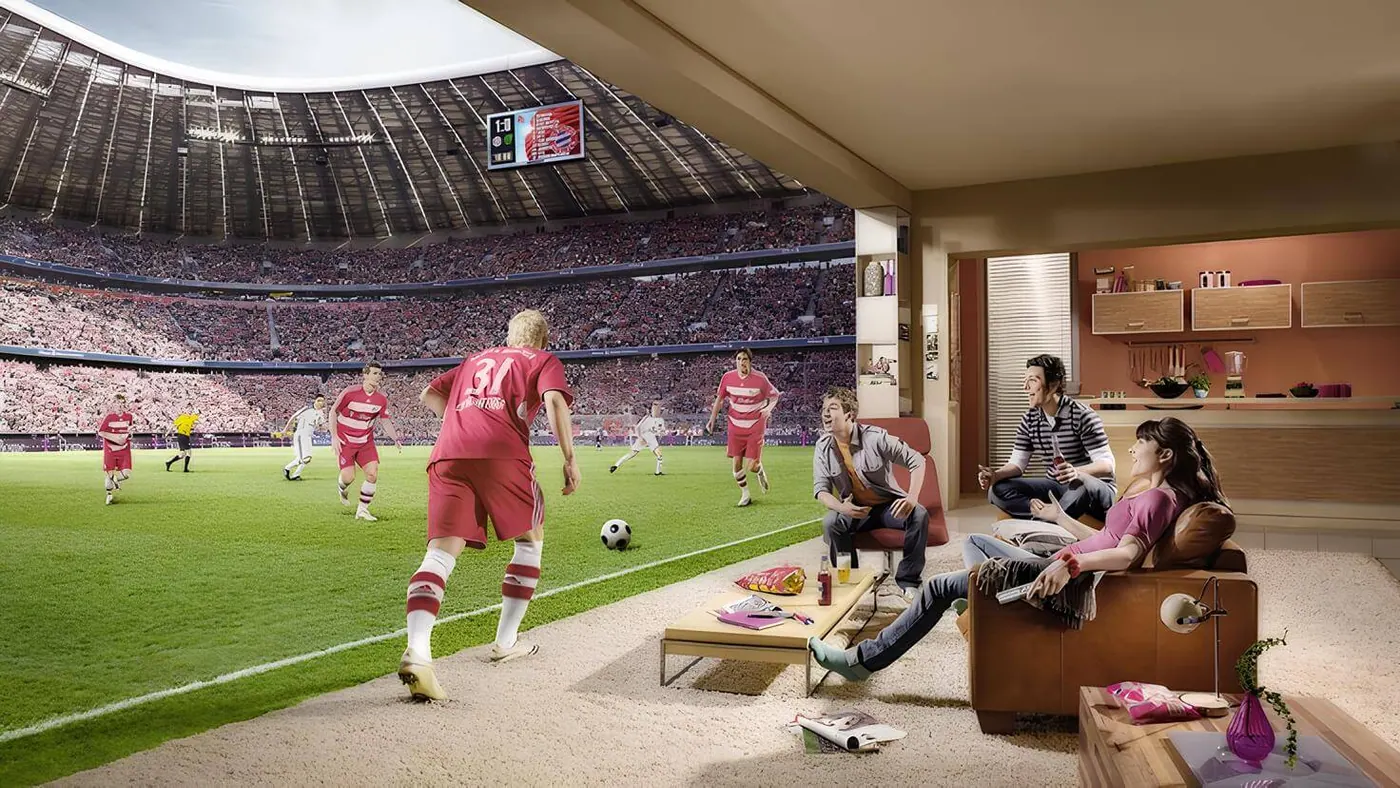 4K IPTV USA game on a large living room TV