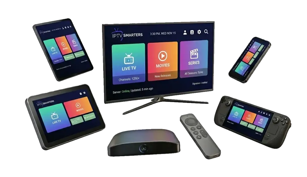 IPTV subscriptions working on a TV, tablet, laptop and phone